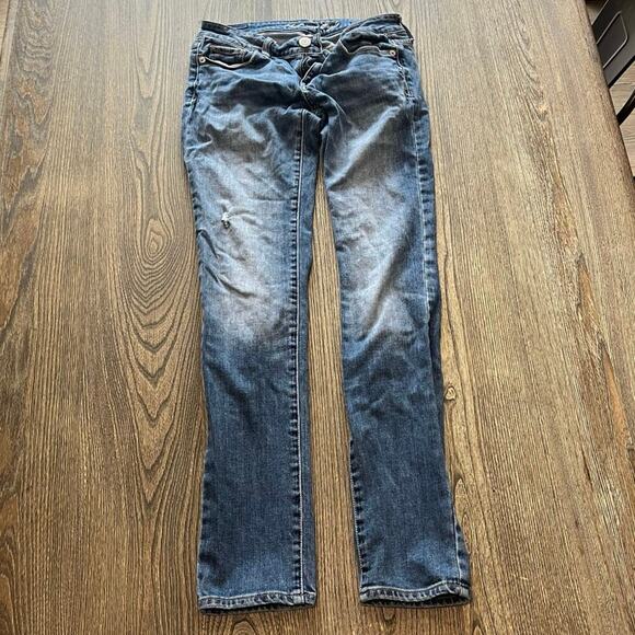 American Eagle Skinny Jeans Stretch Denim Cotton Blend Medium Wash Blue Size 2 - Picture 1 of 11